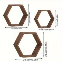 Christmas Wooden Hexagon Frame Garland Candlestick Tung Wood Wedding Table Centerpieces Countryside Style Candle Holder 3Pc set ruda