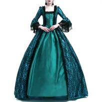 Women Vintage Medieval Gothic Square Neck Flare Sleeve Lace Patchwork Maxi Dress bodycon dress dresses XXXXXL