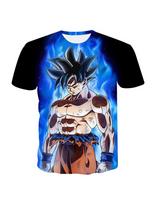 Vasarinis 3D spausdintas marškinėlis Anime personažas Son Goku Super Saiyan marškinėlis Berniukui Vaikų drabužiai Marškinėlis 100