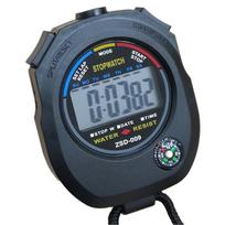 Professional LCD Sports Stopwatch Waterproof Training Timer Accurate 24H Clock Watch gray