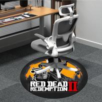 1pc Red Dead Redemption II Office Round Area Rug, Indoor Mat Suitable For Office,Bedroom Living Room Home Decor, Room Deco a0926037 80cm by 80cm
