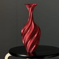3D spausdintas abstraktus meno vaza, susuktas retro gėlių kompozicijos dekoratyvinis ornamentas One Size raudona