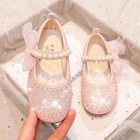 Mergaitei Oxfords Bling Batai Pavasaris Ruduo Vaikams Mokyklai Šokio Batai Perlo Karoliukai Didelėms Mergaitėms Minkšti PU Odos Batai Rožiniai, Smėlio spalvos CN26 insole 16.3 cm rožinė