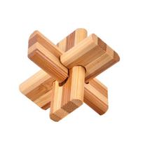11 Types 4.5CM IQ Brain Teaser Kong Ming Lock 3D Wooden Interlocking Burr Puzzles Game Toy For Adults  Kids