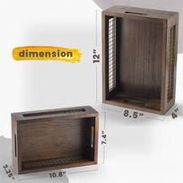 Wrought Iron & Wood Storage Basket for Beer, Fruits, and Vegetables 27.5x18.5x8 cm + 30.5x21.5x10 cm