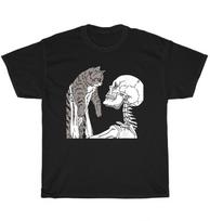 Skeleton Holding A Cat Lazy Halloween Costume Skull T-Shirt Unisex Tee Gift NEW S įvairiaspalvis