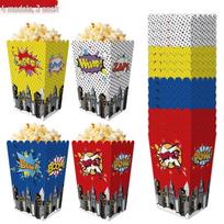 Hero Theme Popcorn and Snack Folding Box: Perfect for Popcorn, Chicken, Candy, and Fries. yellow