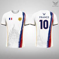 New France Flag Printed T-shirt Men Breathable and Quick-drying Soccer Jersey Unisex Casual Sports Training Short-sleeved Top XXS