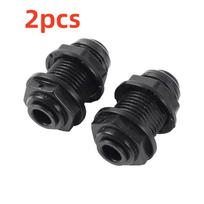 1/4'' OD Tube Black Bulkhead Connector Reptile Aquarium Garden Irrigation Water Pipe Joint RO Water Adapter Quick Connector 2pcs
