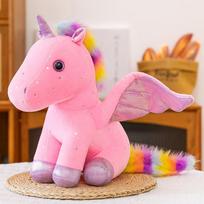 Spalvingas vienaragis pliušinis žaislas miela vaivorykštinė ponio lėlė vaikų pagalvė palydovas 30 cm 0.3kg rožinė