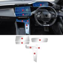 Dažų apsauginė plėvelė Peugeot 408 2023-2025 - Pavarų svirties panelės ir navigacijos ekrano apsauga right seat driver balta