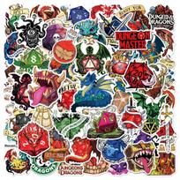 1050Pcs Dungeons  Dragons Graffiti Stickers Exquisite Cool Diy Toys Secret For Bottle Scrapbook Travel Bag Aesthetic Decals red