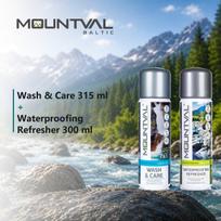 Priežiūros komplektas striukei ir bridkelnėms Mountval, 315 ir 300 ml