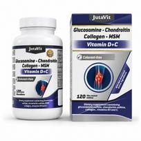 JutaVit Gliukozaminas, Chondroitinas, Kolagenas + MSM su vitaminais C ir D, 120 tablečių