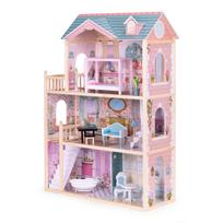 Lėlių namas EcoToys Wooden Dollhouse 8106, rožinė sp.