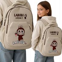 Stilinga madinga kuprinė mokyklai ir miestui Labubu beige 2965