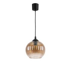 Brilagi - LED liustra ant laido R GLASS 1xE27/60W/230V skersmuo 18 cm juoda/dūminė ruda