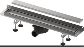 TECElinus dušo latako komplektas su dvipusėmis grotelėmis steel/plate , su užlenktu flanšu 800mm
