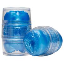 Fleshlight Quickshot Vantage - permatomas dvigubas masturbatorius (mėlynas)