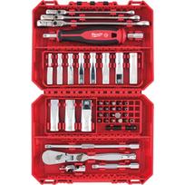 Milwaukee 4932498382, 1/4" veržliarakčių komplektas, 42 vnt., 5-15 mm, smūginių antgalių rinkinys, reketinis raktas