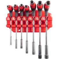 Milwaukee 4932498704 Veržliarakčių komplektas 7vnt, 5-13mm, T-strike, magnetinis padėklas