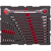 Milwaukee MAX BITE 4932501872, 17vnt reketinis kombinacinis veržliarakčių rinkinys, 8-27mm, PACKOUT putų įdėklas