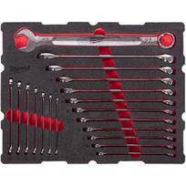 Milwaukee MAX BITE kombinuotų raktų rinkinys 19vnt, PACKOUT putų įdėklas, 6-27mm, 4932501871