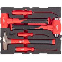 Milwaukee 4932501875, 6 vnt. ardymo rinkinys su PACKOUT putų įdėklu, neslystanti rankena, sumažinta vibracija