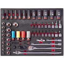 Milwaukee 4932500757 smūginio įvorių rinkinys 60 vnt., 1/2", putų įdėklas, 90 dantų reketas, 4°