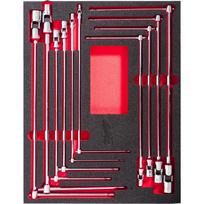 Milwaukee 4932499295 T formos veržliarakčių modulis su slankia rankena, 7–18 mm, 10 vnt., putų įdėklas