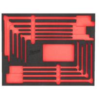 Milwaukee 4932499296 putų įdėklas 4932499295, 10 vnt., raudonas fonas, lazerinis pjovimas