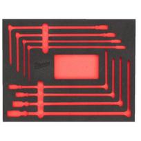 Milwaukee 4932499114 putų įdėklas 4932499113, 8 vnt., raudonas fonas, lazerinis pjovimas