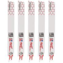 Milwaukee 48475788 stūmoklinio pjūklo geležtės, 230mm, 18TPI, metalui, 5vnt, 1,4mm žingsnis, 1,06mm storis, 25mm aukštis