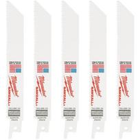 Milwaukee 48475094 stūmoklinio pjūklo geležtės, 300mm, 8/12TPI, 5vnt, bimetalinės, S-kotelis, 250mm