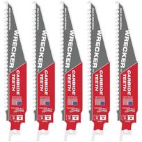 Milwaukee 48475541 SAWZALL griovimo pjūklo diskas, 150mm, 6TPI, 5 vnt., 1,27mm, 25mm, 4,2mm, plienui, medžiui, plastikui