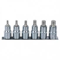 Galvučių 1/4" su antgaliais XZN komplektas, M4-M10, 6 dalių,, KS Tools