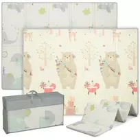 AIYAPLAY Kūdikio žaidimų kilimėlis, gyvūnų raštas, putplastis, 1,5 cm storio paminkštinimas, neslystantis