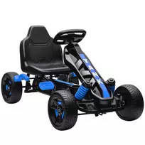 AIYAPLAY Gokart su pedalais, vaikiškas pedalamas automobilis su stabžiais, neslystančiais ratais, metaliniu rėmu, skirtas 3-6 metų vaikams, mėlynas
