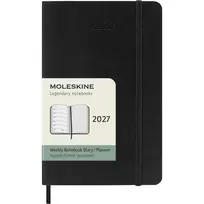 „Moleskine“ 2027 m. kalendoriaus užrašų knygutė, 9x14 cm, savaitinė, minkšti viršeliai, juoda