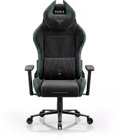 „Diablo Chairs“ žaidimų kėdė iš audinio, juodos ir žalios spalvų, „Diablo X-Horn 2.0 Forest Green Normal“