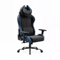 „Diablo Chairs“ žaidimų kėdė, audinio apmušalai, juodos ir mėlynos spalvos, „Diablo X-Horn 2.0 Night Blue Normal“