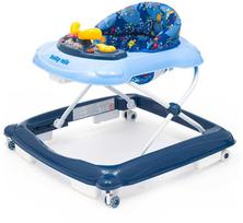 Baby Mix vaikštynė su vairu ir silikoniniais ratukais, tamsiai mėlyna