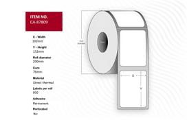 Capture Label 102 x 152mm, Core 76mm,  Direct Thermal, Uncoated,