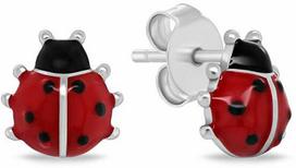 Brilio Silver Žaismingi sidabriniai auskarai Ladybugs EA1048W