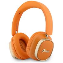 GUESS Bluetooth ENC Over-Ear Headphones Rectangle Metal Script Orange