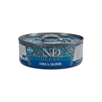Farmina N&D Natural & Delicious Kitten konservai kačiukams, nėščiosioms ir žindančioms katėms su tunu, menke, lašiša ir krevetėmis, 70 g