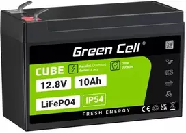 Green Cell Ličio geležies fosfato Akumuliatorius LiFePO4 Žalias Cell Cube 12,8V 10Ah LFPGC12V10AH