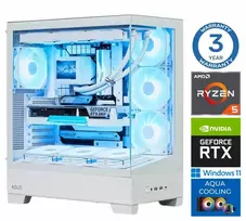 Stacionarus kompiuteris INTOP AQUA Ryzen 5 9600X 32GB DDR5 1TB SSD M.2 NVME+2TB RTX5070Ti 16GB WIN11 (RW50916WH)