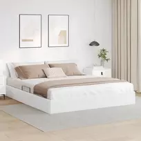 Otomano lovos rėmas Švari balta 160 x 200 cm Dirbtinė oda