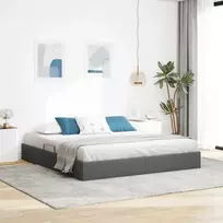 Otomano lovos rėmas Tamsiai pilka 160 x 200 cm audinys